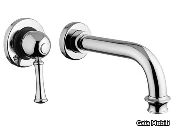 ASTON - Wall-mounted single handle steel washbasin mixer _ Gaia Mobili