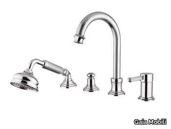 OLYMPIA - Deck mounted 4 hole steel bathtub tap _ Gaia Mobili