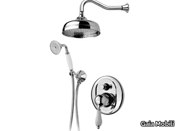 PHOENIX - Single handle steel shower set with overhead shower _ Gaia Mobili