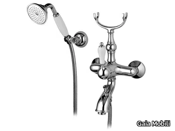 PHOENIX - Deck mounted external steel bathtub tap with hand shower _ Gaia Mobili