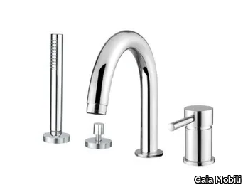 TOKYO - Deck mounted 4 hole single handle steel bathtub tap _ Gaia Mobili