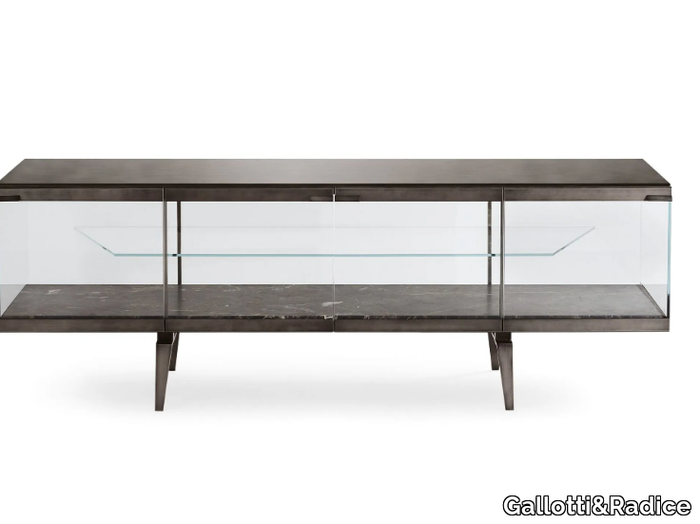 PANDORA LIGHT - Tempered glass sideboard with doors _ Gallotti&Radice