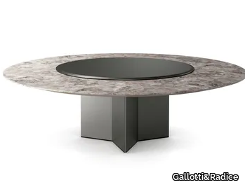 YOL SECT - Round marble table with Lazy Susan _ Gallotti&Radice