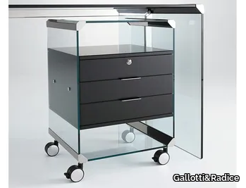 MOVIE - Crystal office drawer unit with castors _ Gallotti&Radice