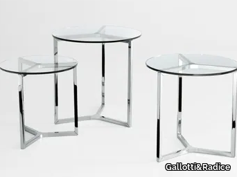 RAJ 2 - Low round Glass and Stainless Steel coffee table _ Gallotti&Radice