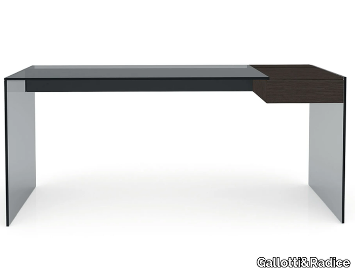 AIR DESK W - Glass and Stainless Steel writing desk with drawers _ Gallotti&Radice