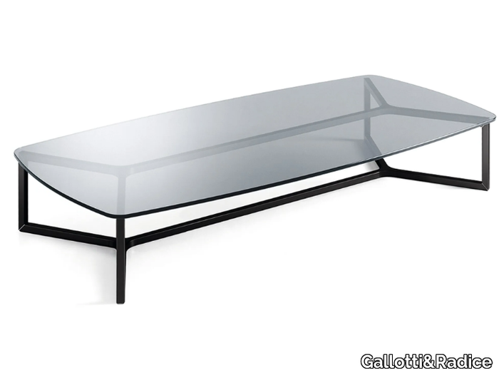 RAJ 6 - Rectangular Glass and Stainless Steel coffee table _ Gallotti&Radice