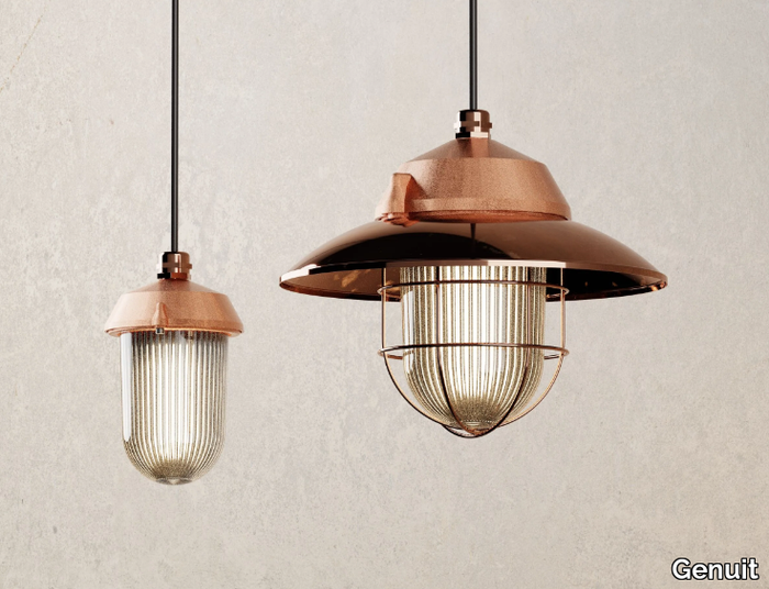 GLOBO COPPER - Coppered aluminium pendant lamp _ Genuit