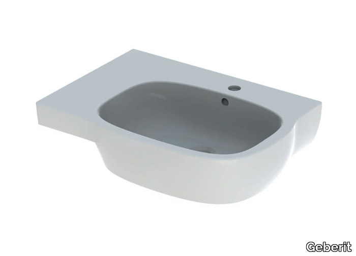 FANTASIA - Porcelain stoneware washbasin with overflow _ Geberit