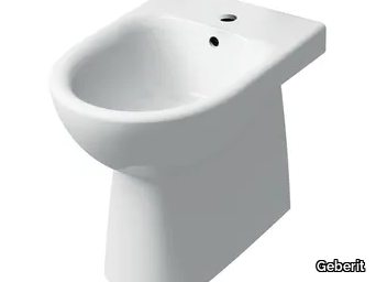 SELNOVA - Floor mounted back to wall Vitreous China bidet with overflow _ Geberit