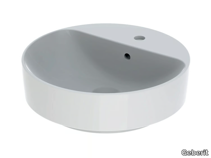 VARIFORM - Countertop round porcelain stoneware washbasin with overflow _ Geberit