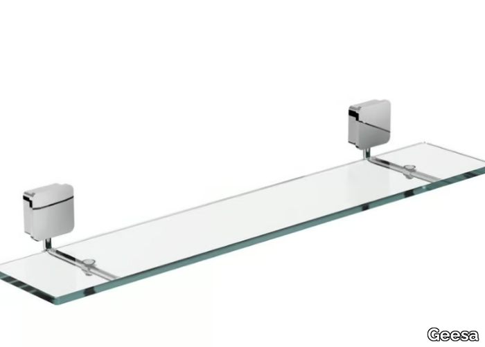 TOPAZ CHROME - Glass bathroom wall shelf _ Geesa