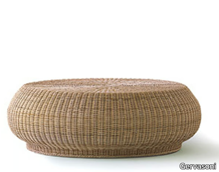 BOLLA 15 - Round low woven wicker coffee table _ Gervasoni