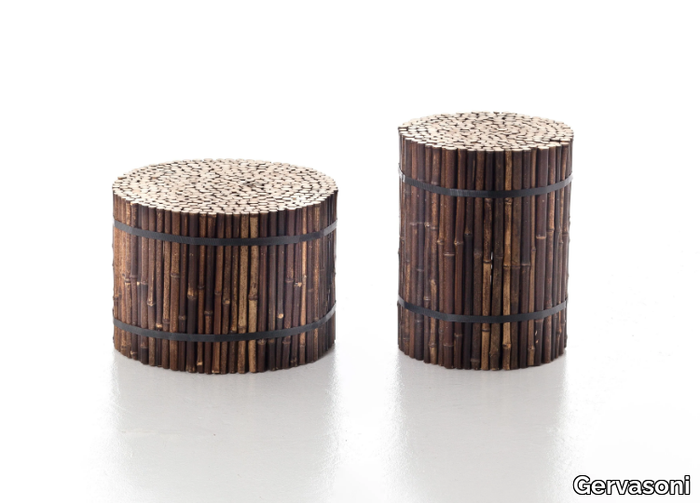 BLACK 19/21 - Low bamboo stool _ Gervasoni