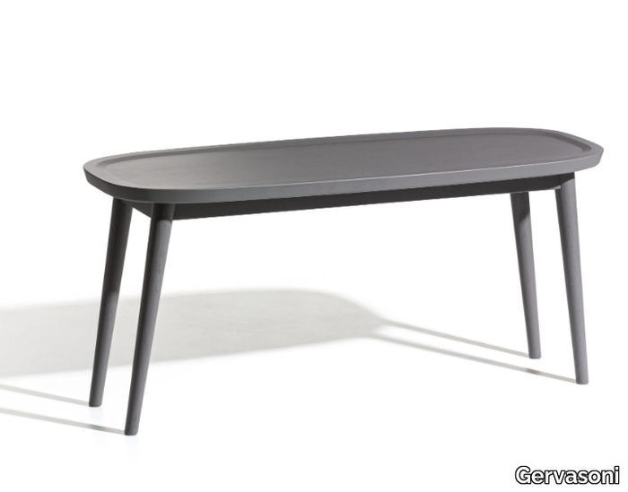 BRICK 247/248 - Wood and marble oval coffee table _ Gervasoni