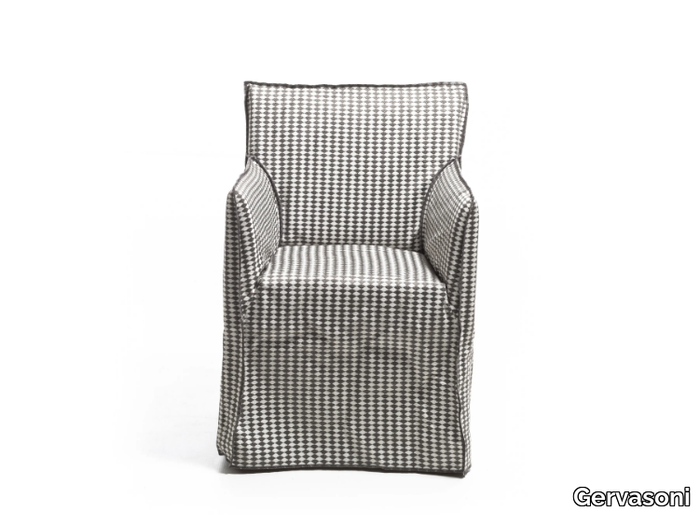 GHOST OUT 25 - Upholstered fabric garden chair with armrests _ Gervasoni