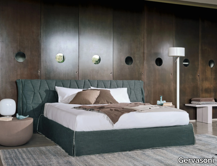 GEM - Upholstered double bed with removable cover _ Gervasoni