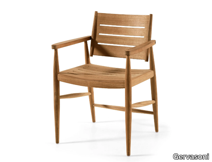 EIDOS 24 - Teak garden chair with armrests _ Gervasoni