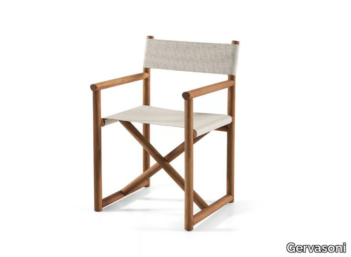 HASHI 24 - Director fabric garden chair with armrests _ Gervasoni