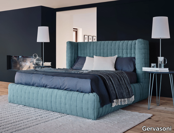 NEST - Double bed with tufted headboard with removable cover _ Gervasoni