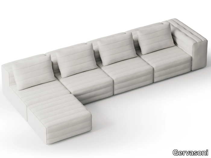 SAMET H - 4 seater modular fabric sofa with chaise longue _ Gervasoni