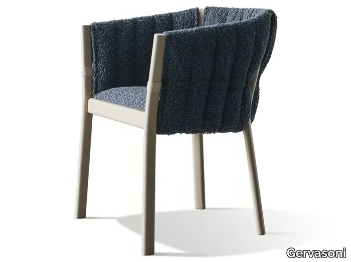 YELEK - Upholstered fabric chair with armrests _ Gervasoni