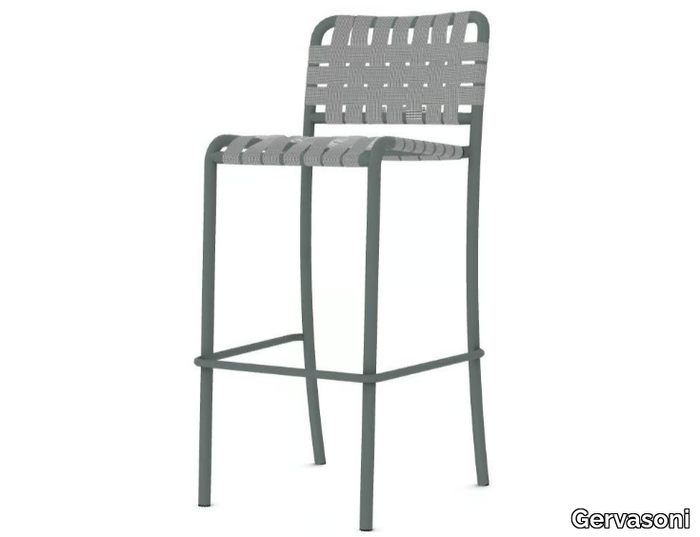 INOUT 828 - High aluminium garden stool with back _ Gervasoni