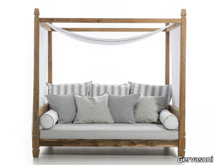 JEKO 07 - Canopy upholstered teak garden sofa _ Gervasoni