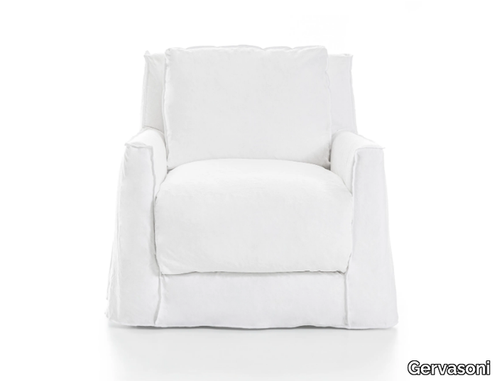 LOLL 05 - Fabric armchair with removable cover with armrests _ Gervasoni