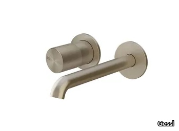 HABITO UNITO - Wall-mounted chromed brass washbasin mixer _ Gessi