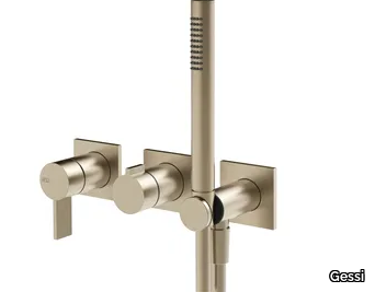 INVERSO RIGATO - Chromed brass shower mixer with hand shower _ Gessi