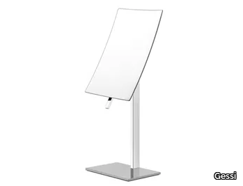 RETTANGOLO - Rectangular countertop brass shaving mirror _ Gessi