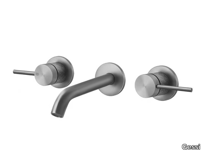 INTRECCIO - 3 hole wall-mounted stainless steel washbasin mixer _ Gessi