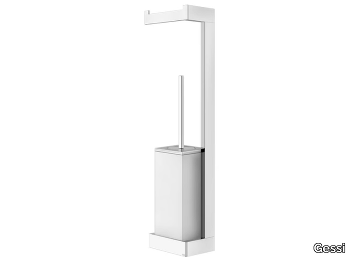 RETTANGOLO - Brass toilet roll holder / toilet brush _ Gessi