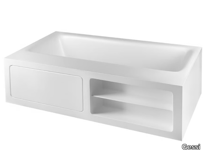 RETTANGOLO - Freestanding rectangular Cristalplant® bathtub _ Gessi