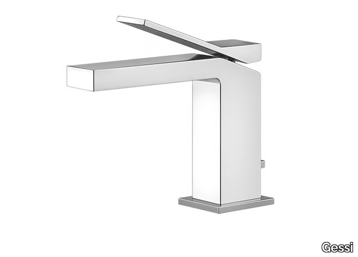 RETTANGOLO K - Countertop chromed brass washbasin mixer with pop up waste _ Gessi