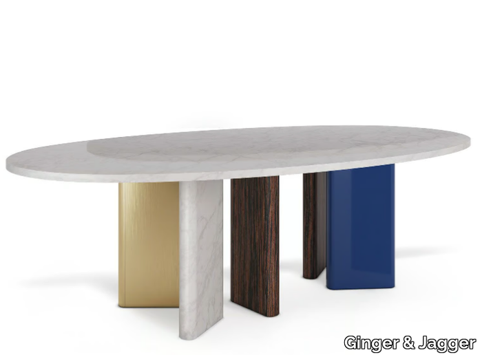 PENINSULA - Oval Carrara marble table _ Ginger & Jagger