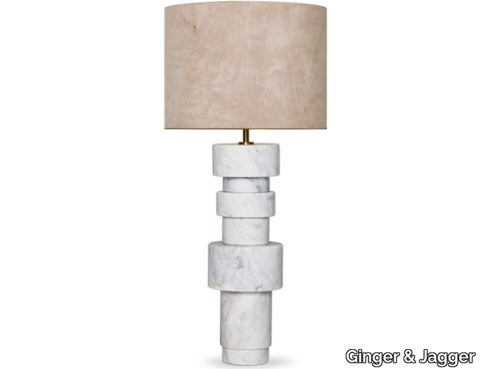 SATURN MEDIUM - Carrara marble table lamp _ Ginger & Jagger