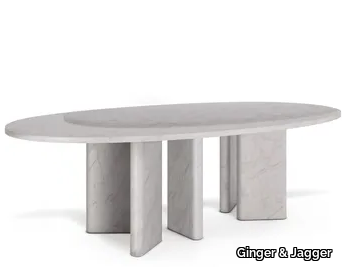 PENINSULA - Oval Carrara marble table _ Ginger & Jagger