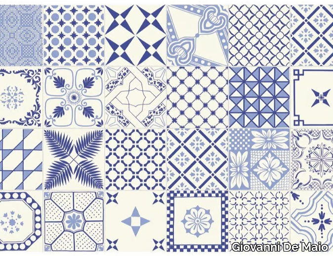 MACRAMÈ BLU - Handmade ceramic wall tiles _ Giovanni De Maio