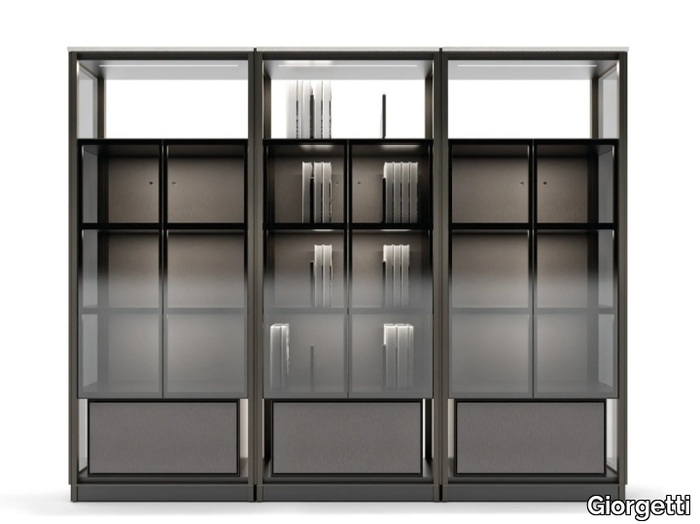 DOMUS - Sectional bookcase with built-in lights _ Giorgetti