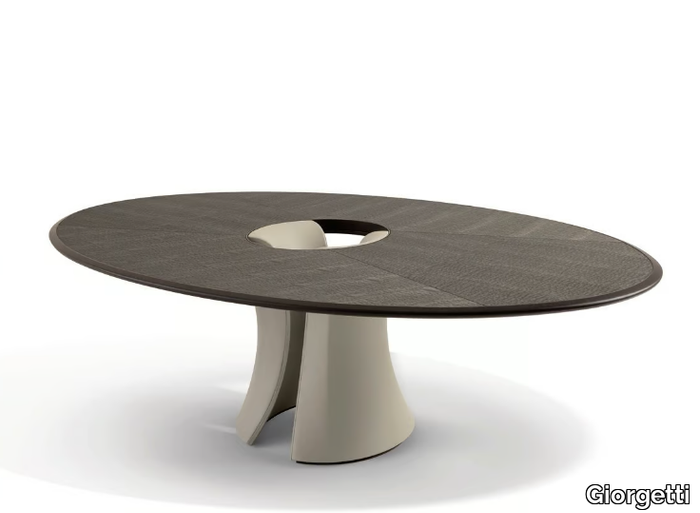 ENSO - Oval walnut living room table _ Giorgetti