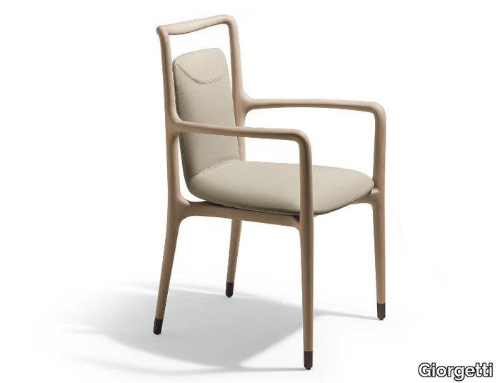 IBLA - Leather chair with armrests _ Giorgetti