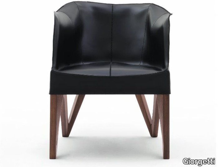 MOBIUS - Leather easy chair with armrests _ Giorgetti