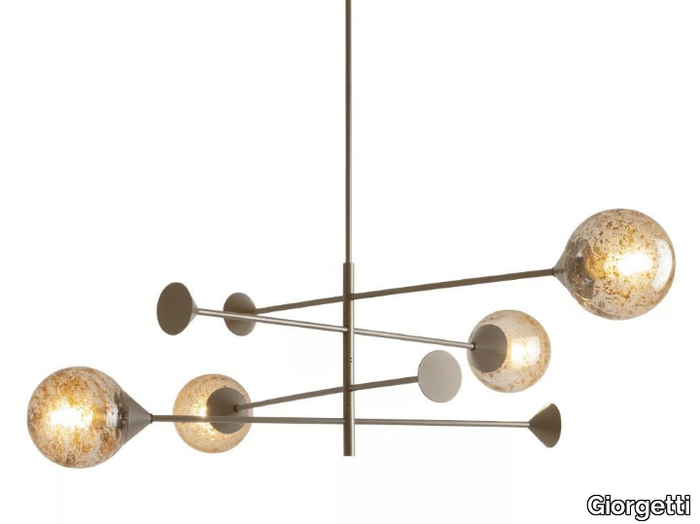 NEW KENDAMA - Handmade blown glass and metal pendant lamp _ Giorgetti