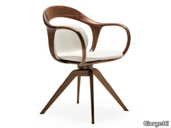 NORAH - Swivel easy chair with armrests _ Giorgetti