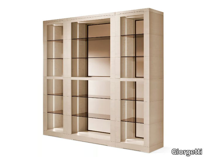 OLI - Freestanding sectional wooden bookcase _ Giorgetti