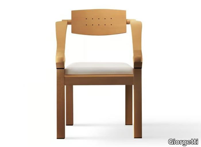 SPRING - Beech easy chair with armrests _ Giorgetti