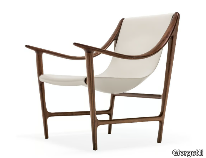 SWING - Walnut armchair with armrests _ Giorgetti