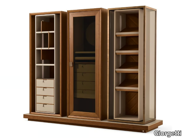 TOWN - Sectional wooden wardrobe with drawers _ Giorgetti